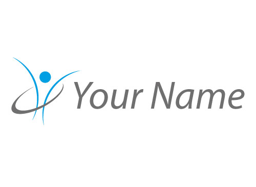 , Zweifarbig, Person, Mensch in Bewegung und Kreis, Physiotherapie, Logo