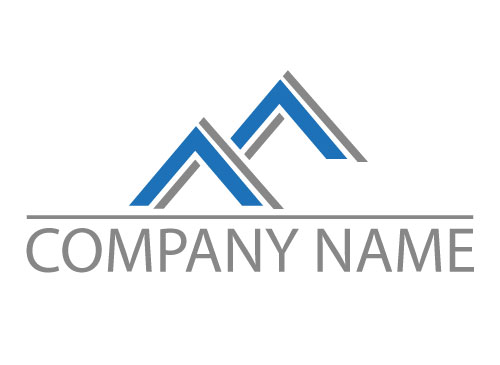 , ko-Dach, Zwei Dcher, Huser, Dachdecker und Immobilien Logo