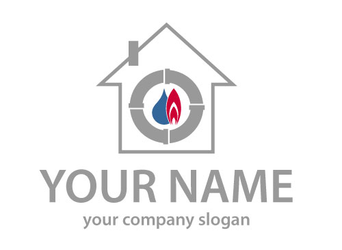 kologisch, Haus und Rohre, Klempner, Installateur, Logo