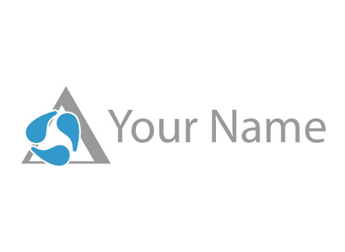 , Dreieck und Drei Tropfen in blau, Dreieck, Logo