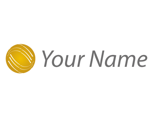Kugel, Kreis in Gold Logo