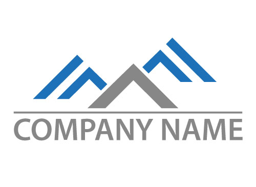 , kologisch, Zweifarbig, Zeichen, Zeichnung, Drei Dcher, Huser, Immobilien und Dachdecker Logo
