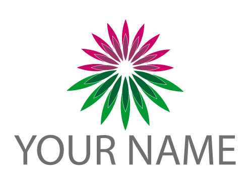ko, Zeichen, Zeichnung, Viele Bltter in grn und pink Logo