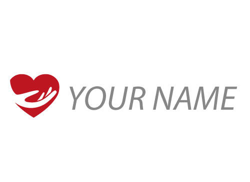 kologisch, Zeichen, Zeichnung, Herz und Hand in rot Logo
