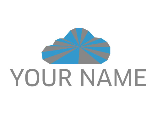 Zweifarbig, Zeichen, Zeichnung, Wolke in blau und grau, Cloud Computing, IT logo