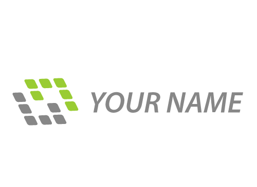 Viele Rechtecke in grn und grau Logo