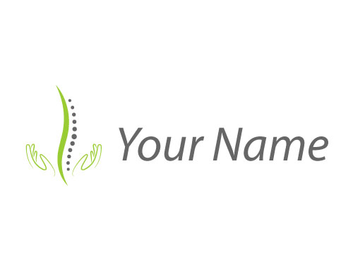 Zwei Hnde und Wirbelsuele, Orthopdie, Massage, Logo