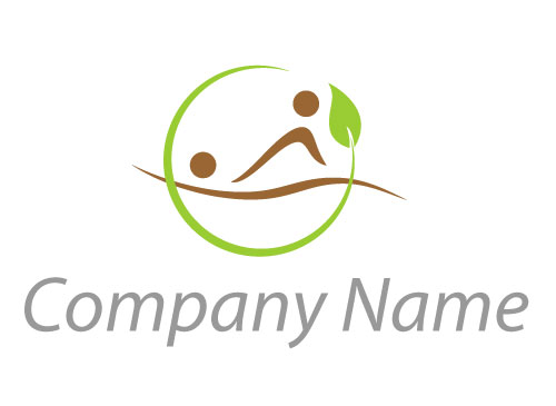 Zwei Personen abstrakt, Massage, Orthopdie, Physioterapie Logo