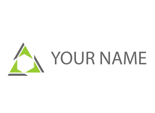 , Dreieck aus Pfeilen in grn und grau, Logo