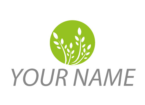 §§, Kreis und Pflanzen, Bäume, Bio, Öko Logo §§, Kreis und Pflanzen, Bäume, Bio, Öko Logo