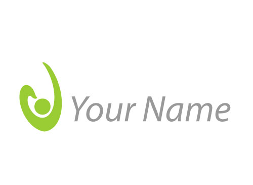Person, Mensch in Bewegung, Person in grn Logo