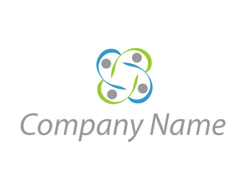 Vier Personen, Menschen, Team Logo