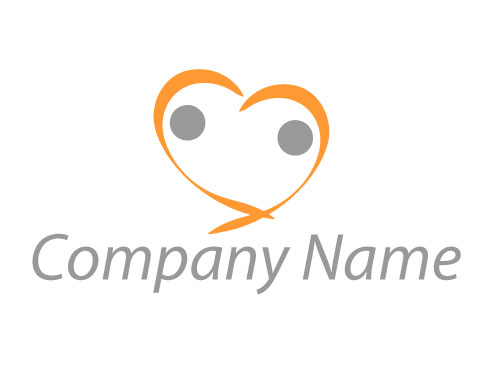 Zwei Personen, Menschen als Herz Logo