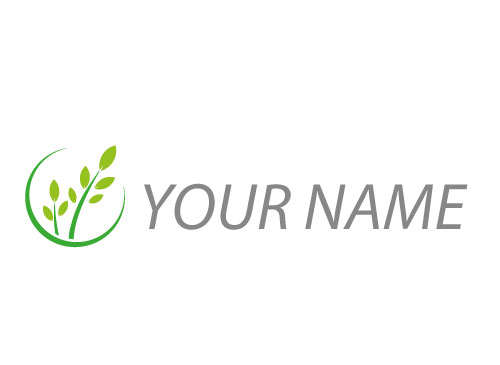 Pflanzen, Bltter und Kreis Logo
