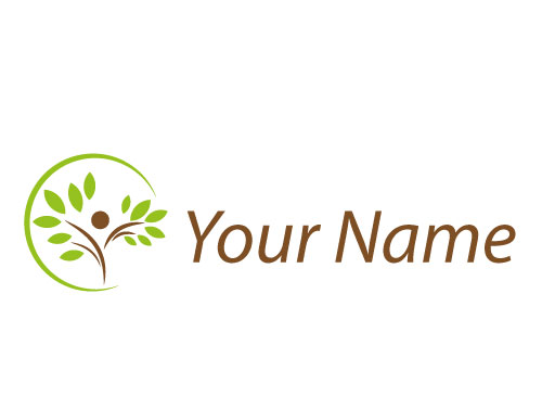 Person als Baum, Pflanze und Kreis Logo