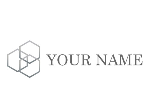 Drei Sechsecke zusammen in grau Logo