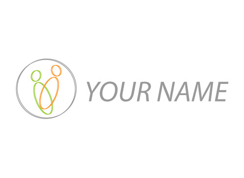 Zwei Personen, Menschen und Kreise Logo