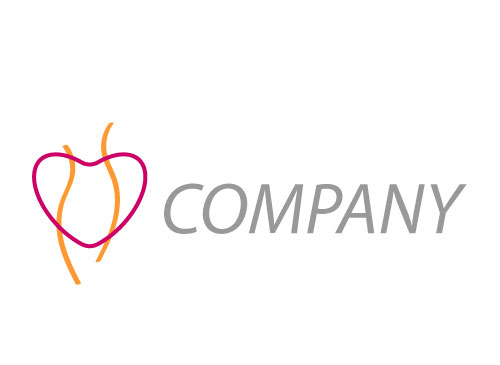 Person, Mensch abstrakt und Herz, Frau, Frauenarzt, Logo