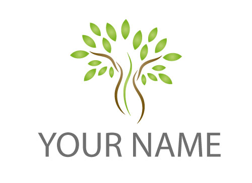 §§, Person, Mensch abstrakt, Baum, Frau und Blätter Logo §§, Person, Mensch abstrakt, Baum, Frau und Blätter Logo