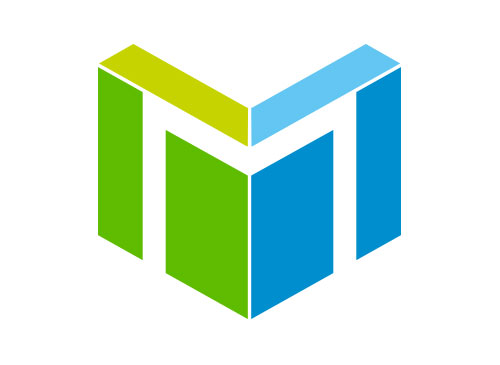 Zeichen, zweifarbig, M, Logo