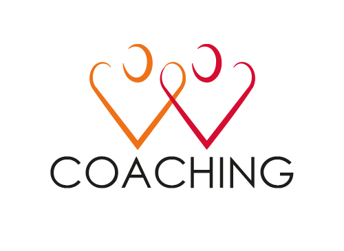 Zwei Menschen, Coaching, Herzen, Logo