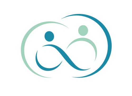 Zwei Menschen, Coaching Logo, Pflege Logo