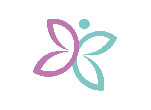 Zeichen, zweifarbig, Schmetterling, Logo