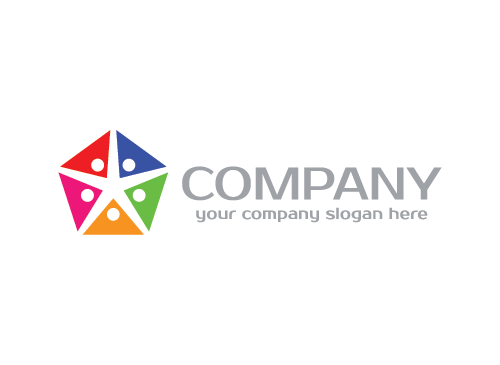 Gruppen Logo, Menschen Logo, Stern Logo, Soziale Logo