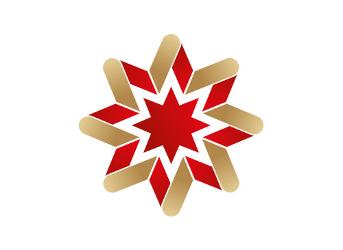 Stern, gold, rot, Logo