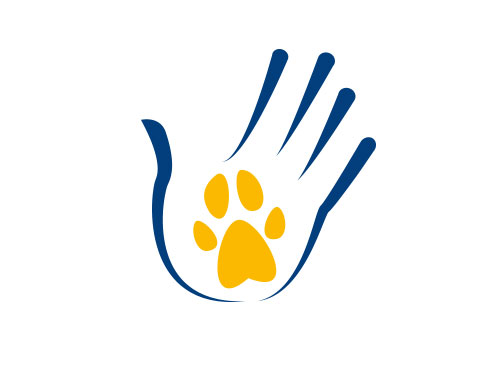 , Tierarzt, Hand, Pfote, Logo