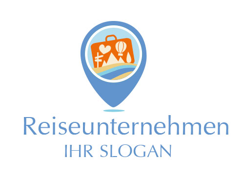 Logo mit einem Koffer fr ein Reiseunternehmen. Inklusive Visitenkarten