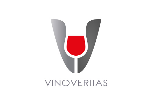 Wein, Glas, Vinothek, V, Logo