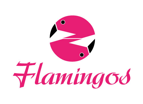 Zweifarbig, kologie, Zeichen, Zeichnung, Symbol, Buchstabe, Z, Kreis, Flamingos, Vogel, Logo