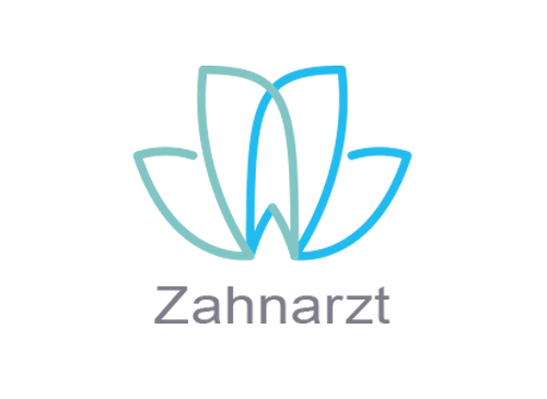 Zeichen, zweifarbig, Zeichnung, Zahn, Lotusblume, Zahnarztpraxis Logo