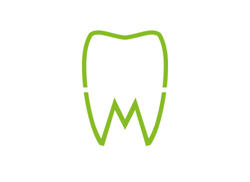Zeichen, Signet, Zahn, Zahnarztpraxis, M, Logo