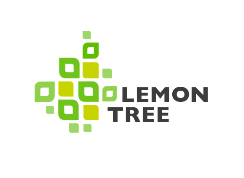, Zitronen, Baum, Logo, abstrakt