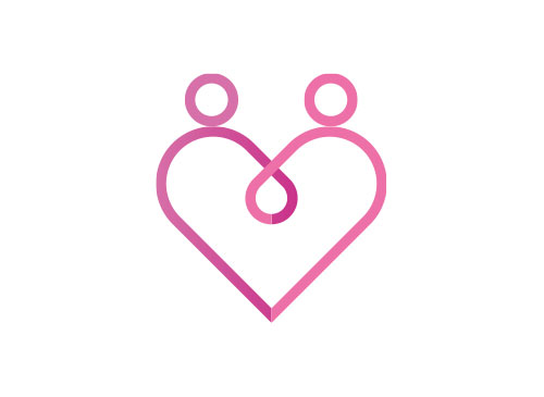Zwei Menschen, Herz Logo