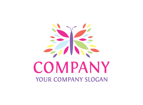Schmetterling Logo, Blumen