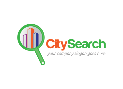 Immobilienmakler Logo, Suche, Lupe