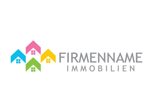 Immobilien, Wohnung, Haus, Maler, Bunt, Logo