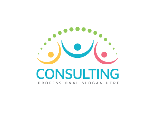 , Zeichen, dreifarbig, Signet, Symbol, Menschen, Team, Beratung, Consulting, Logo