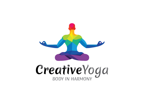 , Yoga, Mensch, Wellness, bunt, Fitness, Pilates, Trainieren, geistig, Mental Logo