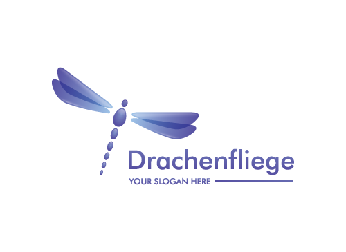 , Zeichen, Signet, Drachenfliege, Dragon fly, Schmetterling, Chiropraktik, Yoga, Wellness, Massage Studio Logo