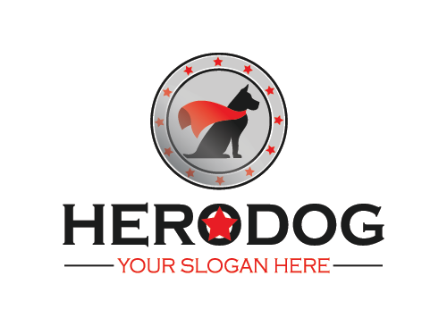 Hund Logo, held, triumph, Medaille