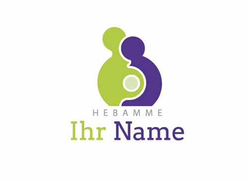 Schwangere mit Hebamme Logo