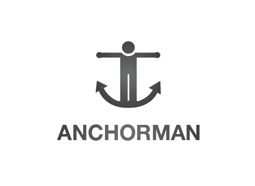 , Zeichen, Signet, Logo, Anker, Mann