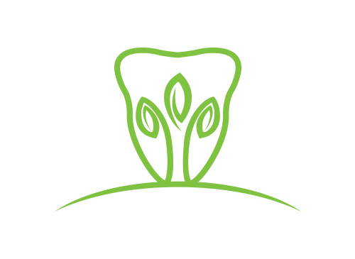 , Zhne, Zahnrzte, Zahnarztpraxis, Logo Zahn und Pflanze / Blte