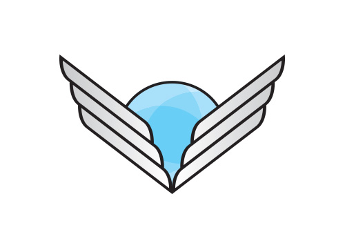 Zeichen, Signet, Logo, Flgel, Kugel / Erde