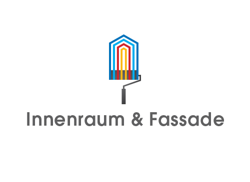 Zeichen, Signet, Logo, Maler, Farbrolle, Innenraum, Fassade