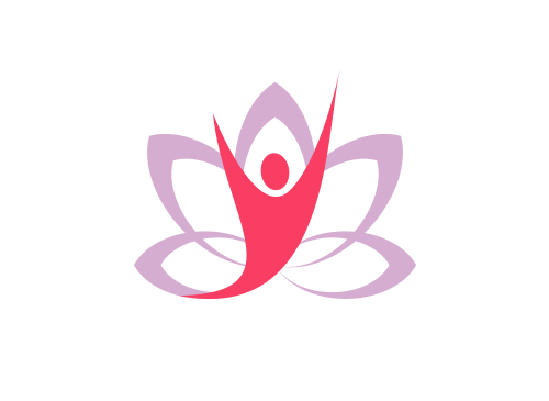 Zeichen, Signet, Logo, Mensch, Yoga, Wellness, Seerose